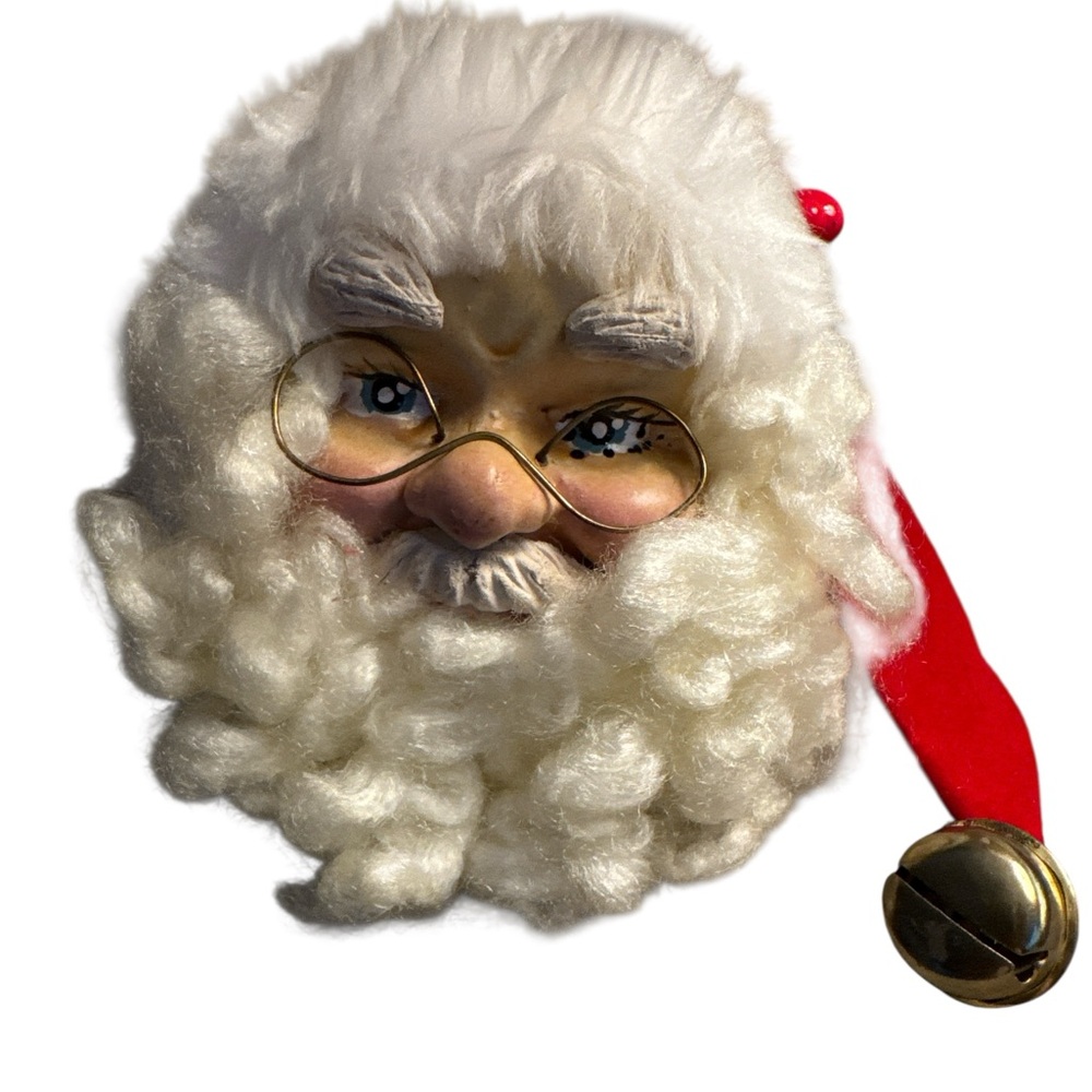 Vintage Kurt Adler Santa's World Santa's Resin Head Christmas Ornament